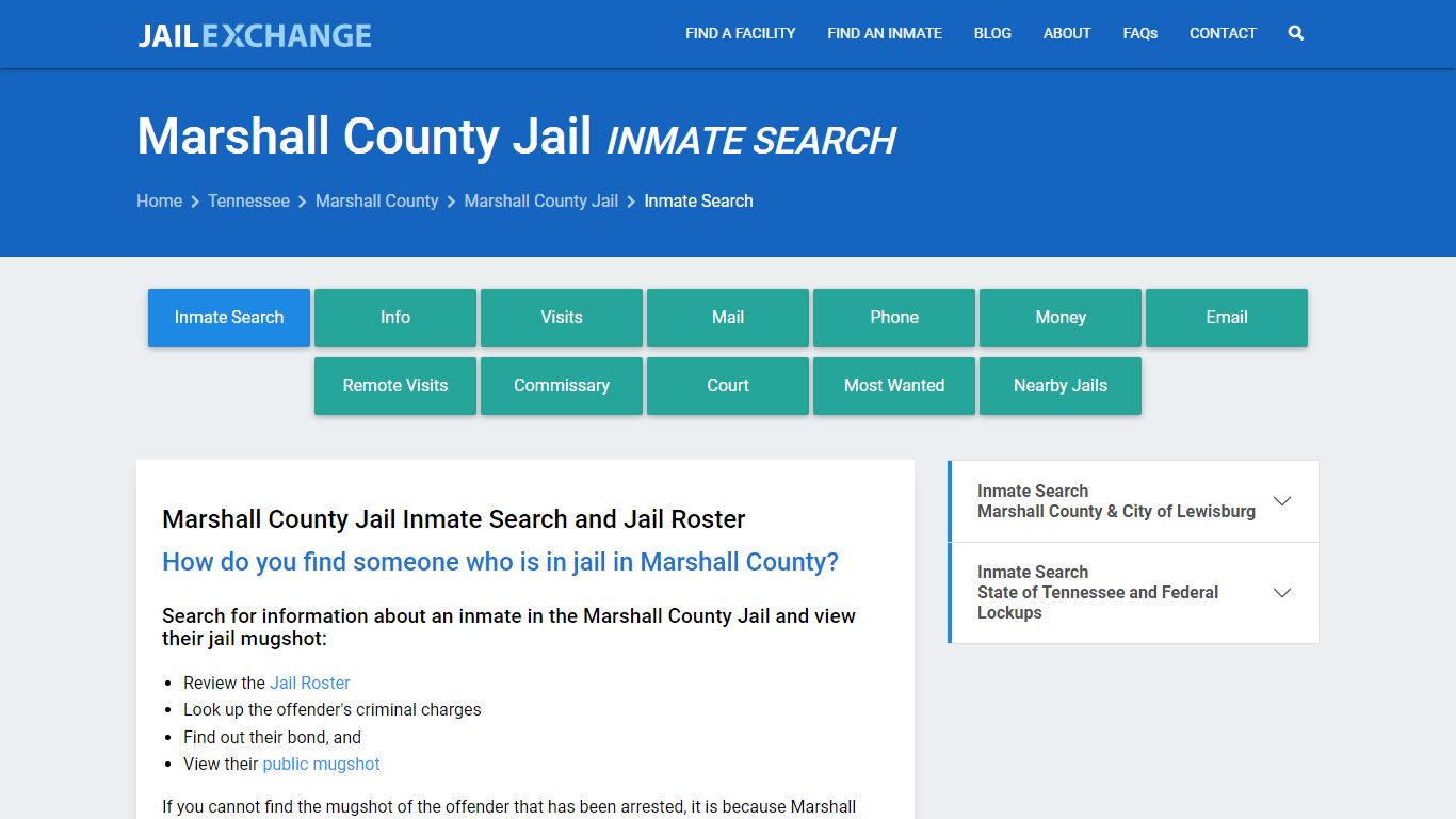 Inmate Search: Roster & Mugshots - Marshall County Jail, TN